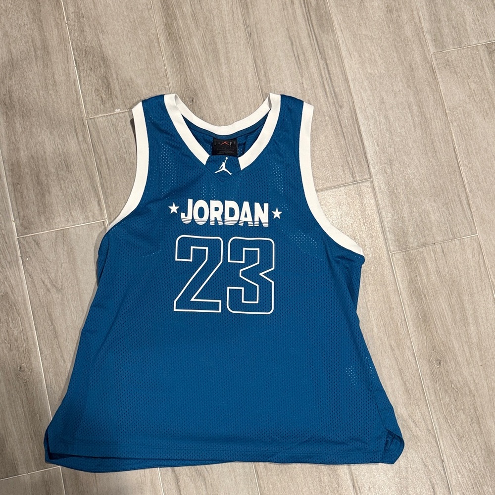 Jordan Kids Teal and White Basketball Jersey